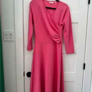 Chic Long Sleeve Pink Dress